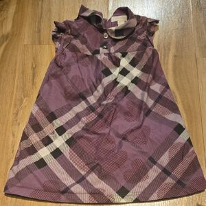 Burberry Purple Checkered Dress Little Girl Baby Dress 12 Months Hearts